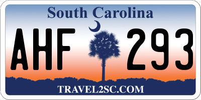 SC license plate AHF293