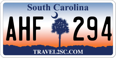 SC license plate AHF294