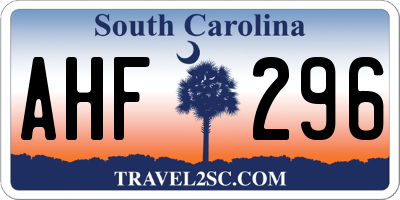 SC license plate AHF296