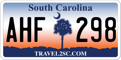 SC license plate AHF298