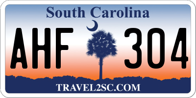 SC license plate AHF304