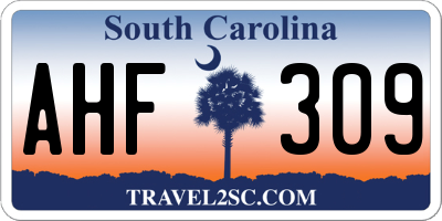 SC license plate AHF309