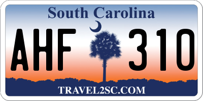 SC license plate AHF310