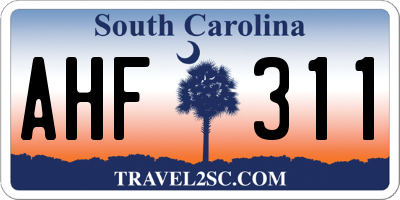 SC license plate AHF311