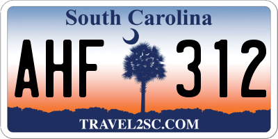 SC license plate AHF312