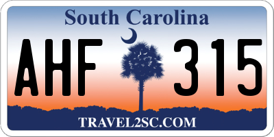 SC license plate AHF315