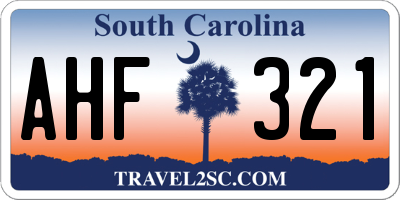 SC license plate AHF321