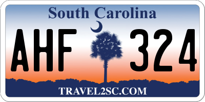 SC license plate AHF324
