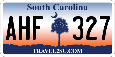 SC license plate AHF327