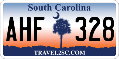 SC license plate AHF328