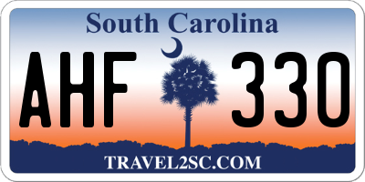 SC license plate AHF330