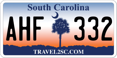 SC license plate AHF332