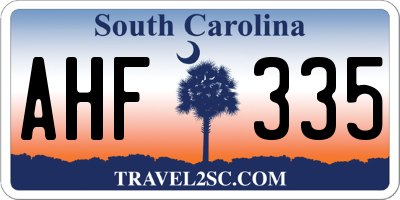SC license plate AHF335