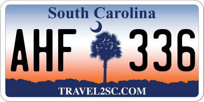 SC license plate AHF336
