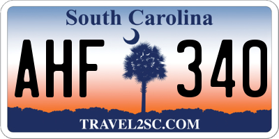 SC license plate AHF340