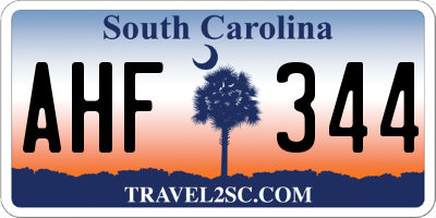 SC license plate AHF344