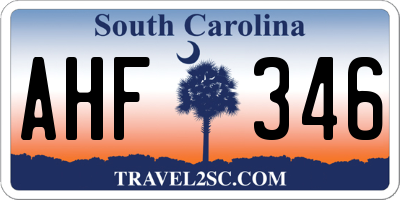 SC license plate AHF346