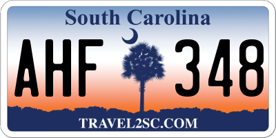 SC license plate AHF348