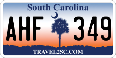 SC license plate AHF349