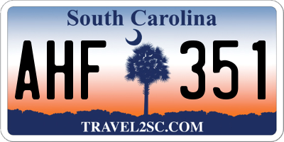 SC license plate AHF351