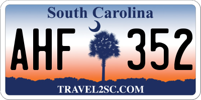 SC license plate AHF352