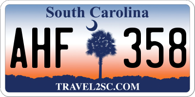 SC license plate AHF358