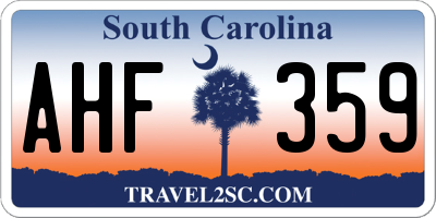 SC license plate AHF359