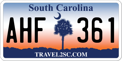 SC license plate AHF361