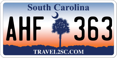 SC license plate AHF363