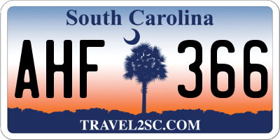 SC license plate AHF366