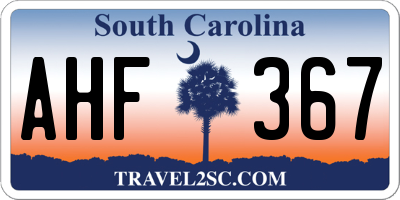 SC license plate AHF367