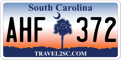 SC license plate AHF372