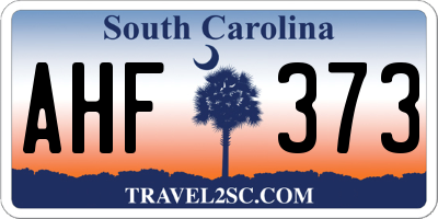 SC license plate AHF373