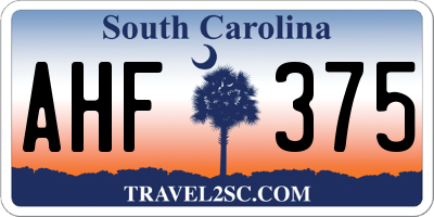 SC license plate AHF375