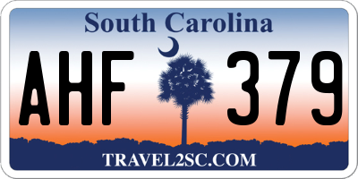 SC license plate AHF379