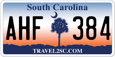 SC license plate AHF384