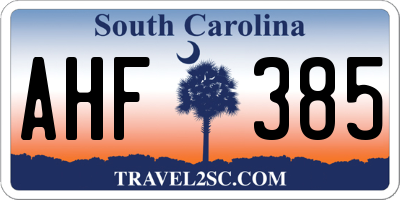 SC license plate AHF385