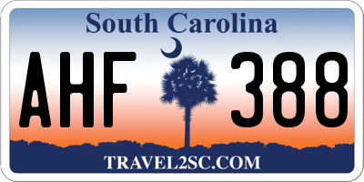 SC license plate AHF388