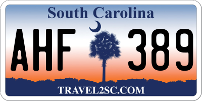 SC license plate AHF389