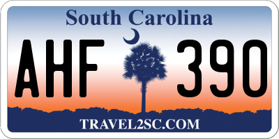 SC license plate AHF390