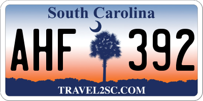 SC license plate AHF392