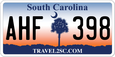SC license plate AHF398