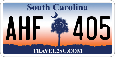 SC license plate AHF405