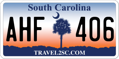 SC license plate AHF406