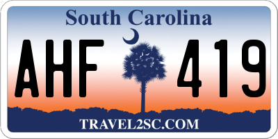 SC license plate AHF419