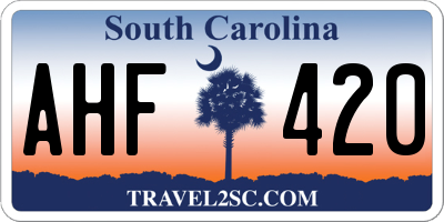 SC license plate AHF420