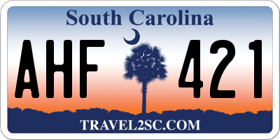 SC license plate AHF421