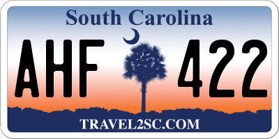 SC license plate AHF422