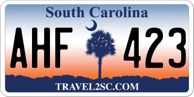 SC license plate AHF423