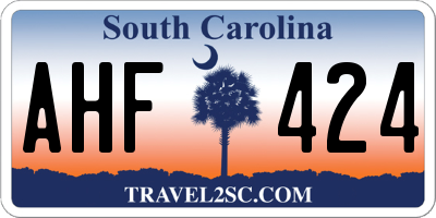 SC license plate AHF424